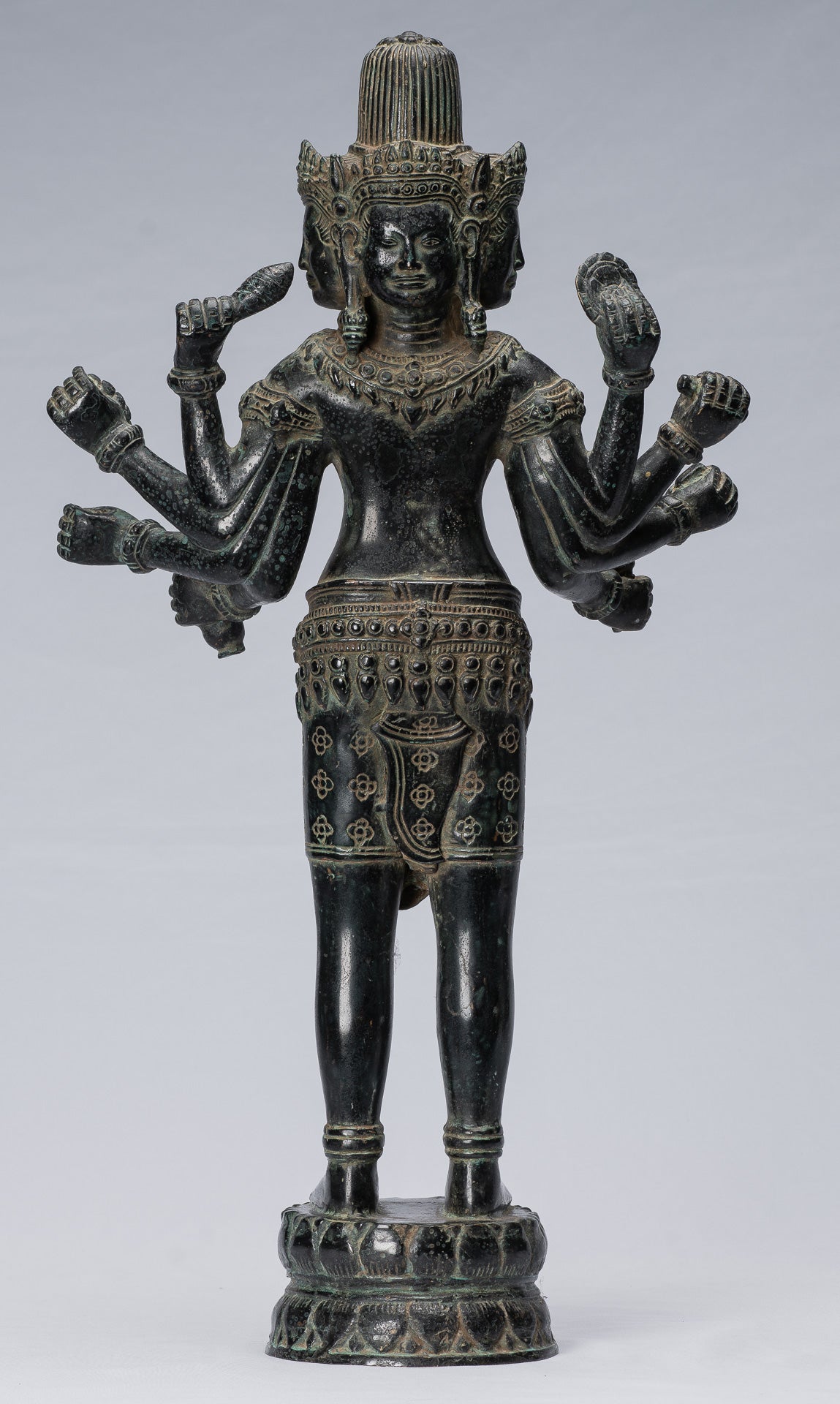 Antique Khmer Style Bronze Koh Ker Standing Lokeshvara Statue-53cm/21 "