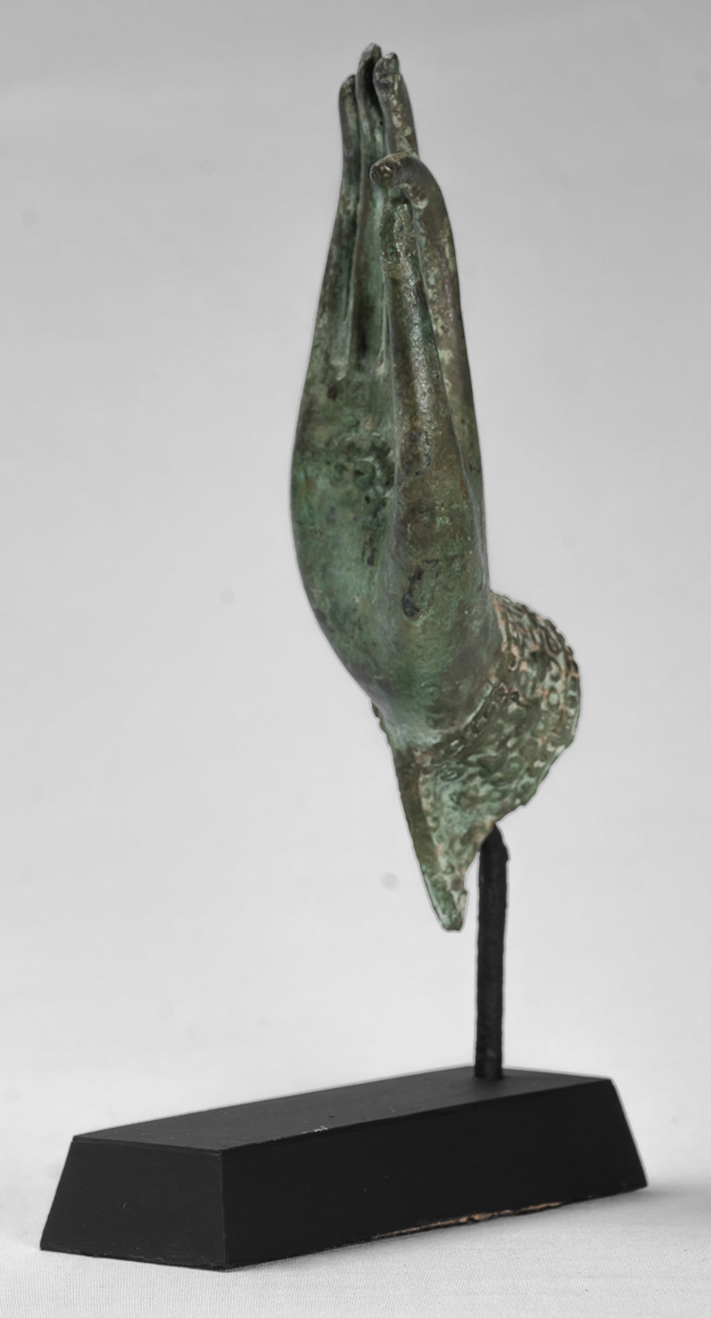 Mounted Antique Thai Style Southeast Asia Bronze Thai Teaching Hand - 23cm/9"