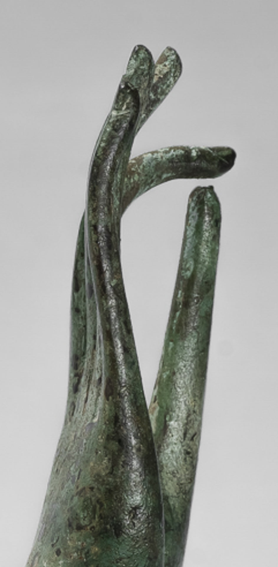 Mounted Antique Thai Style Southeast Asia Bronze Thai Teaching Hand - 23cm/9"