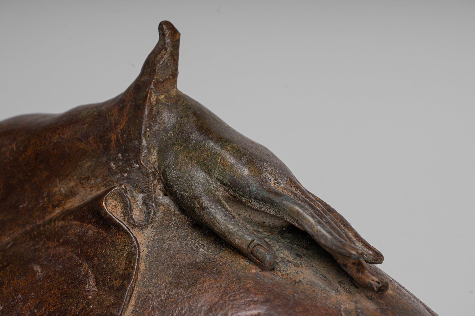 Buddha Statue - Antique Thai Style Bronze Sukhothai Reclining Nirvana Buddha Statue - 106cm/42"