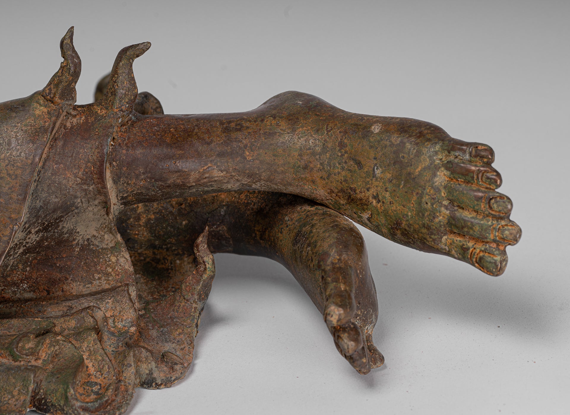 Buddha Statue - Antique Thai Style Bronze Sukhothai Reclining Nirvana Buddha Statue - 106cm/42"