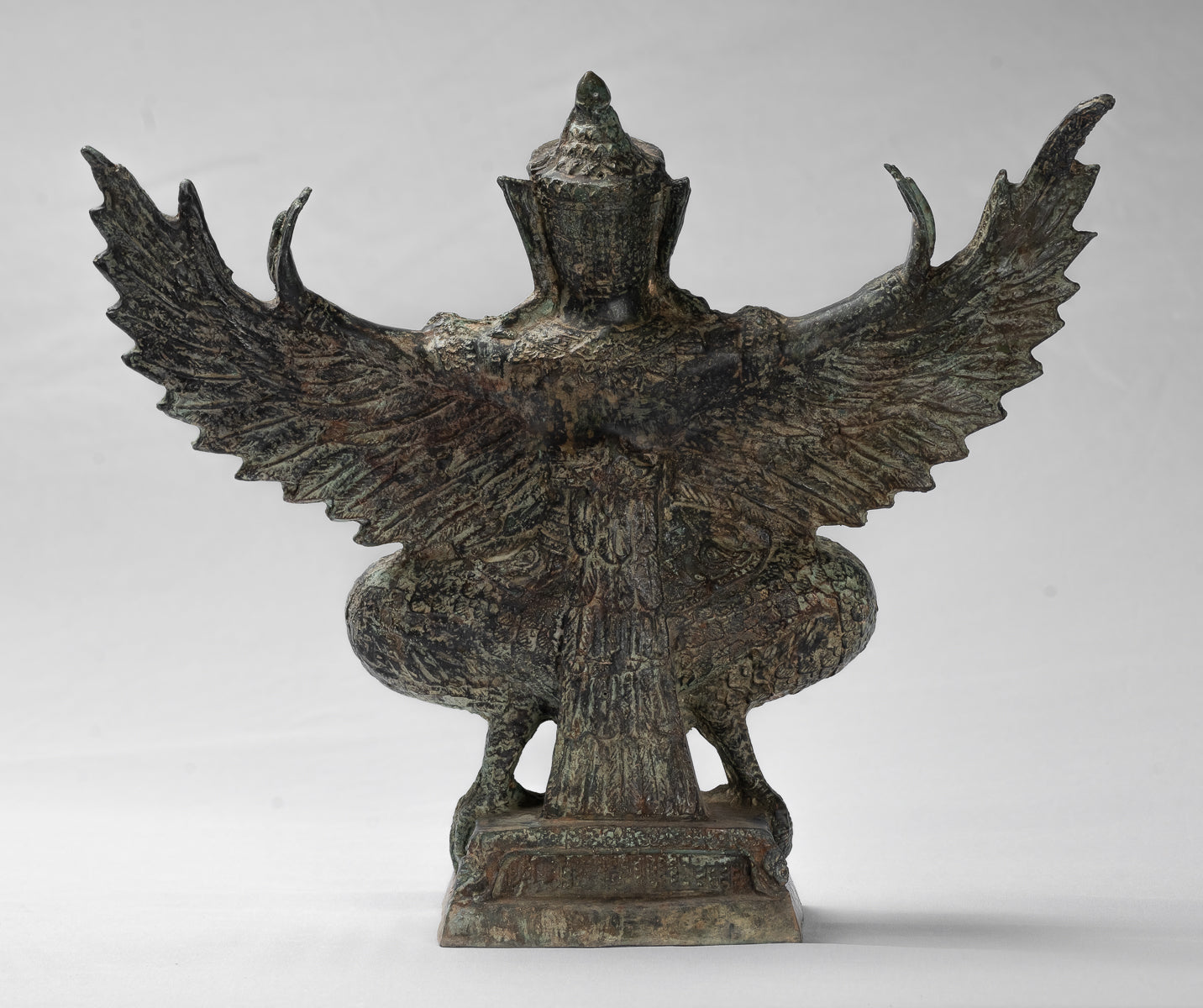 Antique Thai Style StandingBronze Vishnu Garuda Statue-33cm/13 "