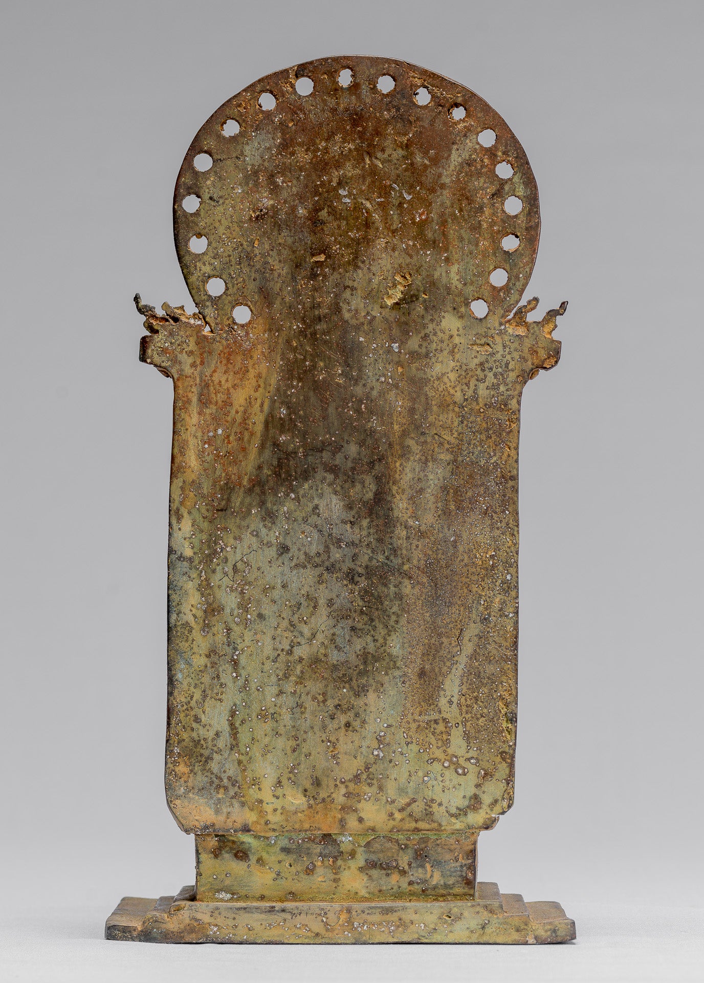 Estatua de Buda - Estilo indonesio antiguo de bronce sentado Javanese Buda - 27 cm/11 "