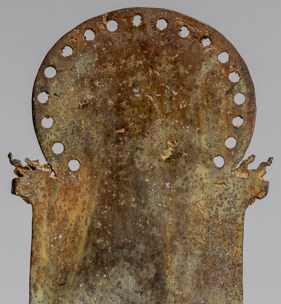 Estatua de Buda - Estilo indonesio antiguo de bronce sentado Javanese Buda - 27 cm/11 "