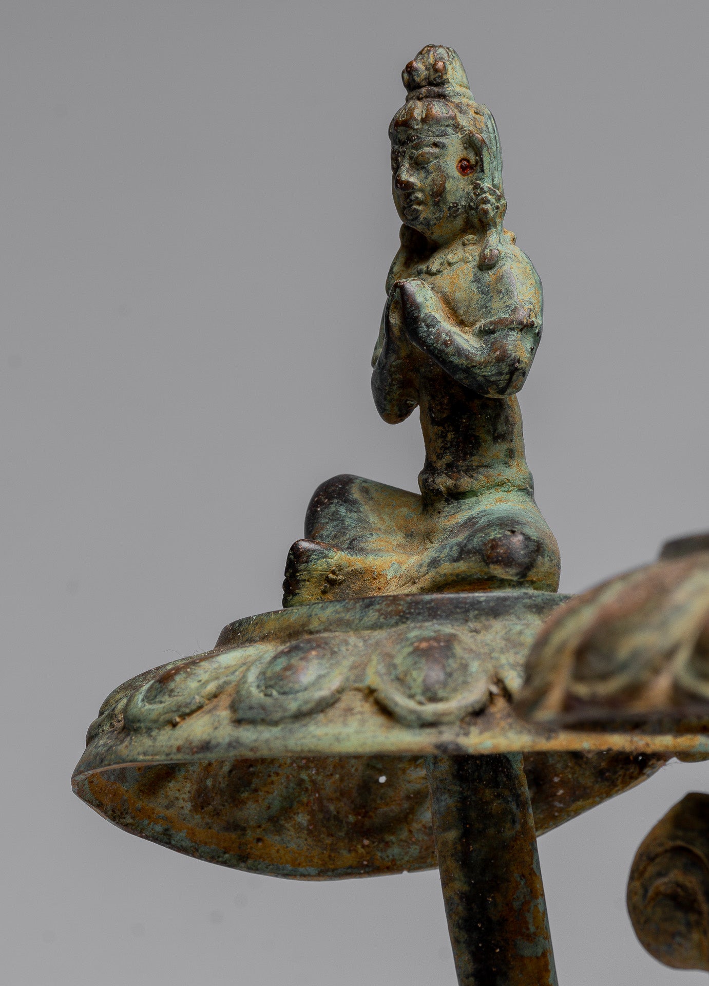 Statue di Buddha - Antique in stile indonesiano Bronzo Meditazione giavanese Statua di Buddha - 49 cm/20 "