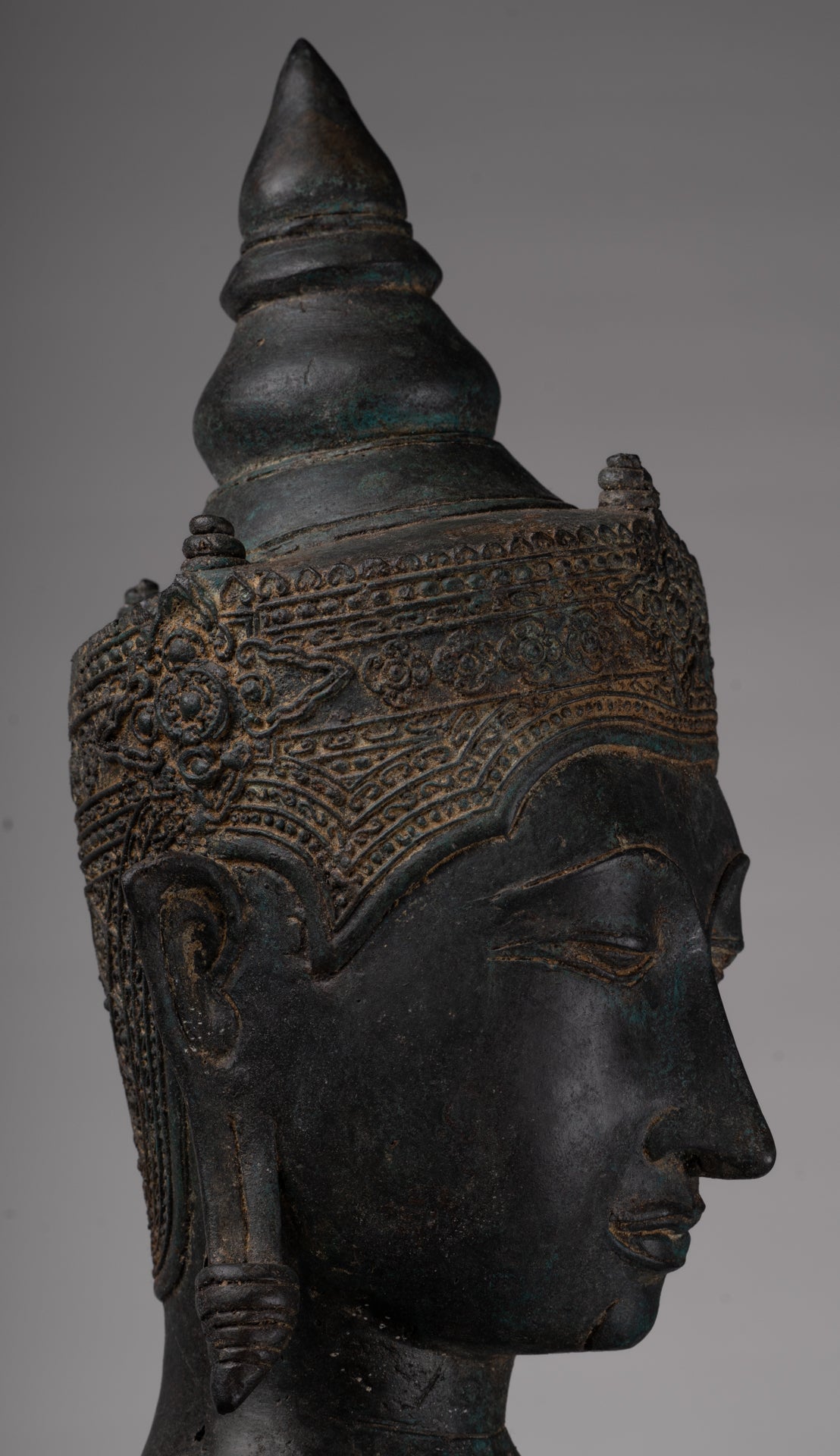 Vishnu Statue - Antique Thai Style Standing Bronze Vishnu Statue - 112cm/45"