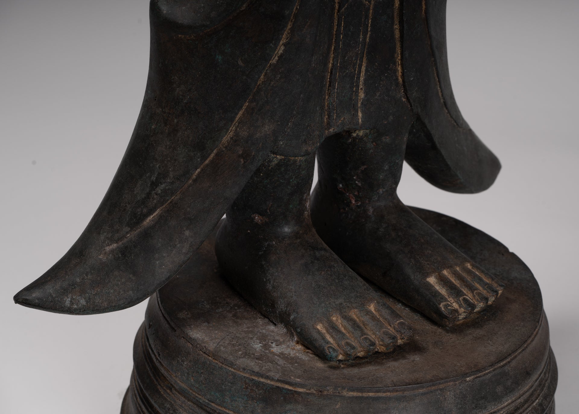 Vishnu Statue - Antique Thai Style Standing Bronze Vishnu Statue - 112cm/45"