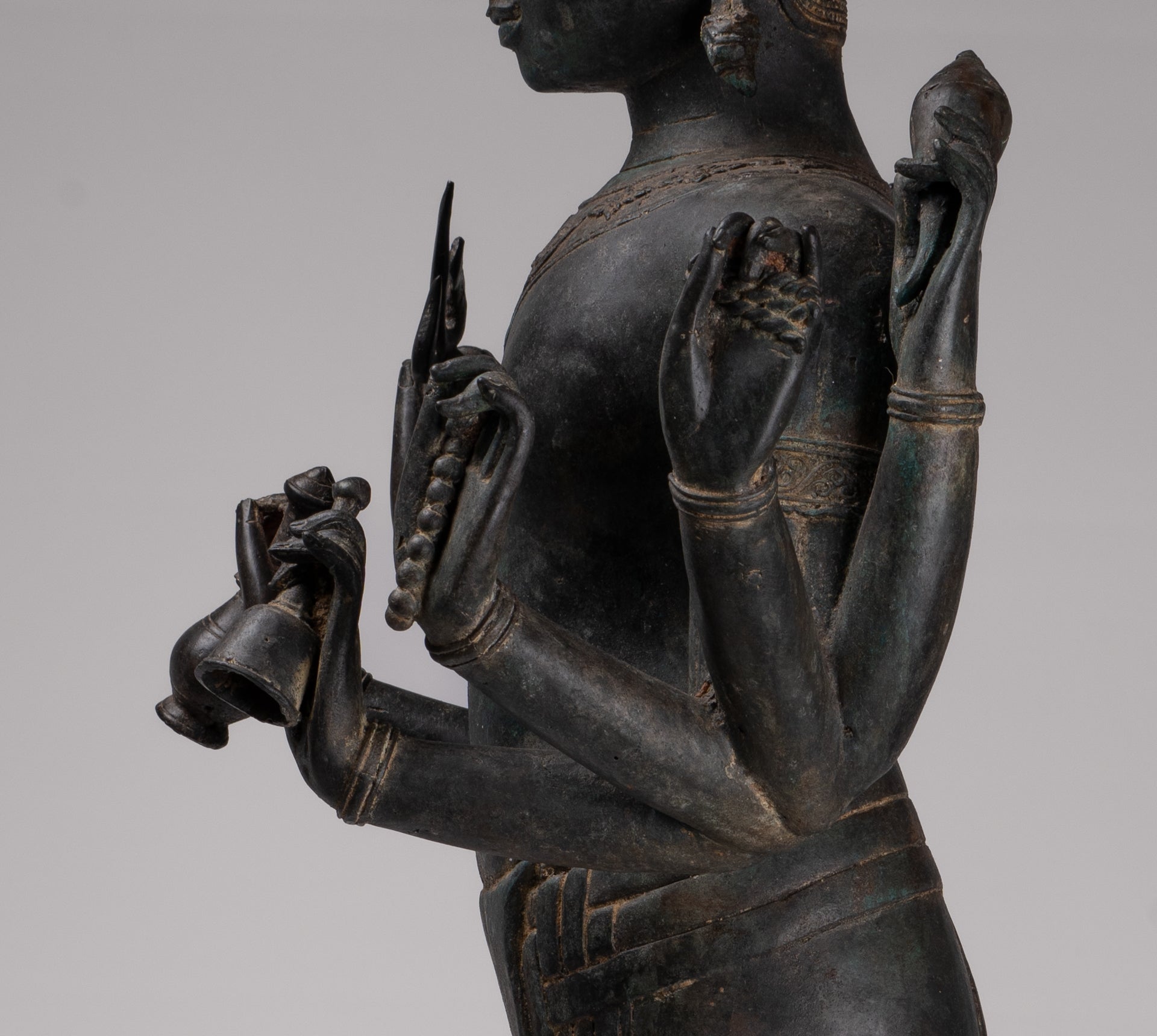 Vishnu Statue - Antique Thai Style Standing Bronze Vishnu Statue - 112cm/45"