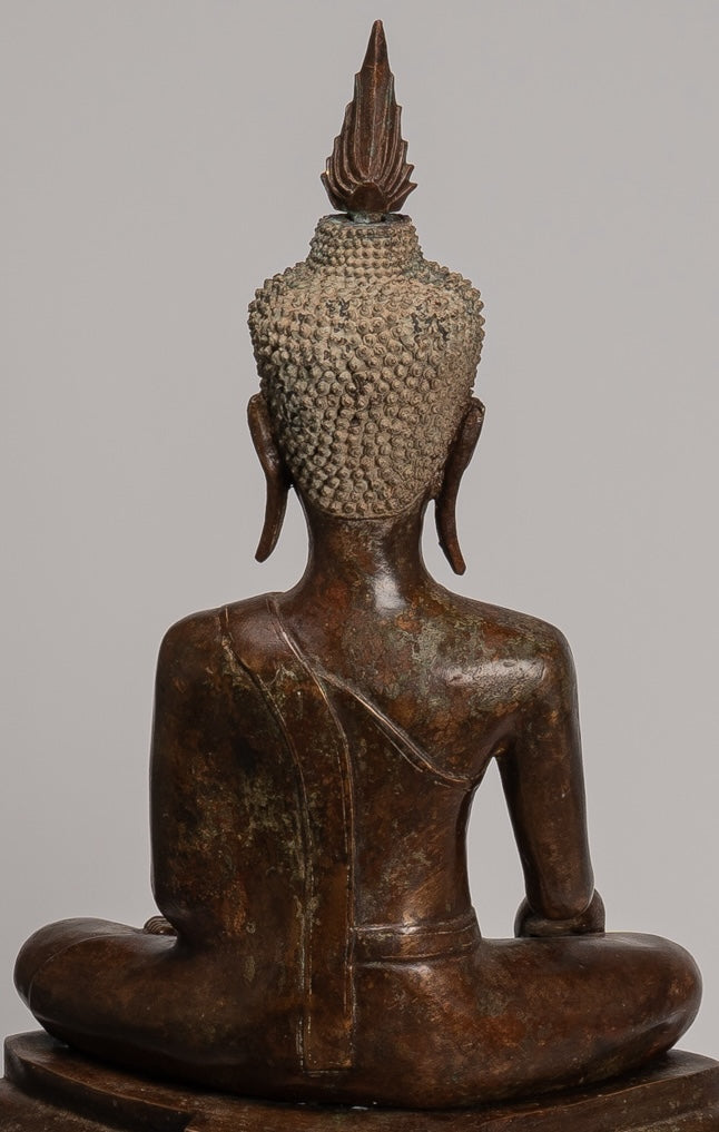 Buddha Statue - Antike thailändische Chiang -Sprosse sitzende Aufklärung Buddha Statue - 104cm/42 "