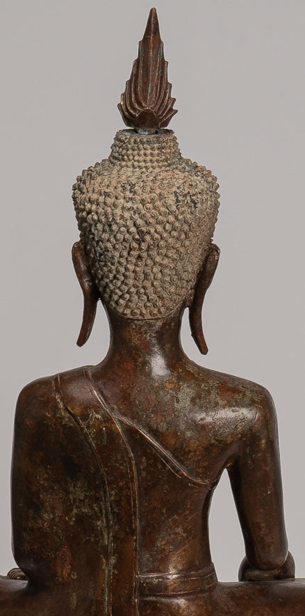 Buddha Statue - Antike thailändische Chiang -Sprosse sitzende Aufklärung Buddha Statue - 104cm/42 "