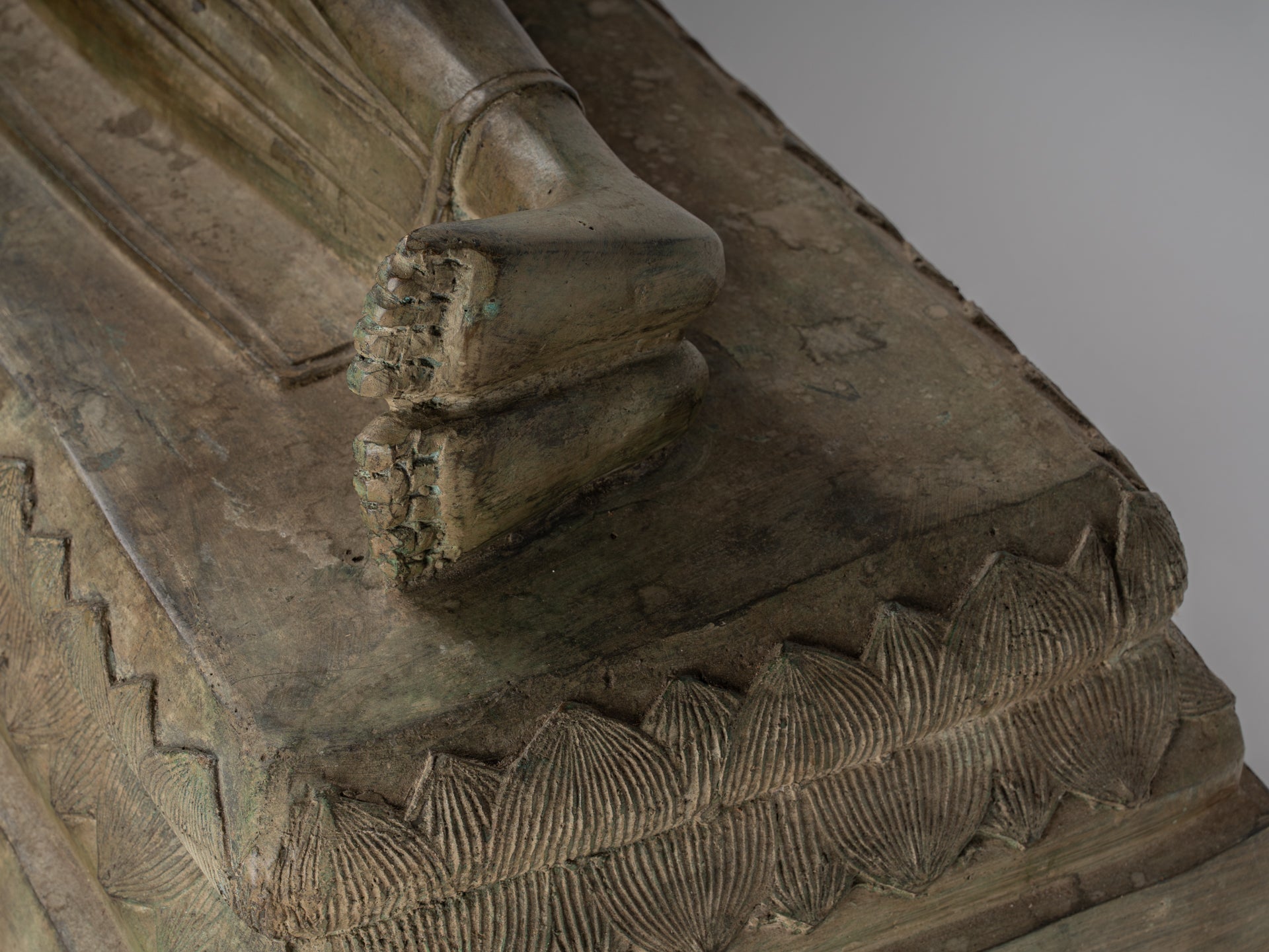 Statua Buddha - Antique Thai Thai Bronzo Sukhothai Reclining Nirvana Buddha Statua - 97cm/39 "