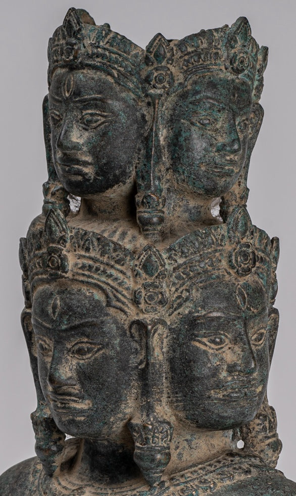 Antique Baphuon Style Mounted Bronze Hevajra Statue - 37cm/15" Tall