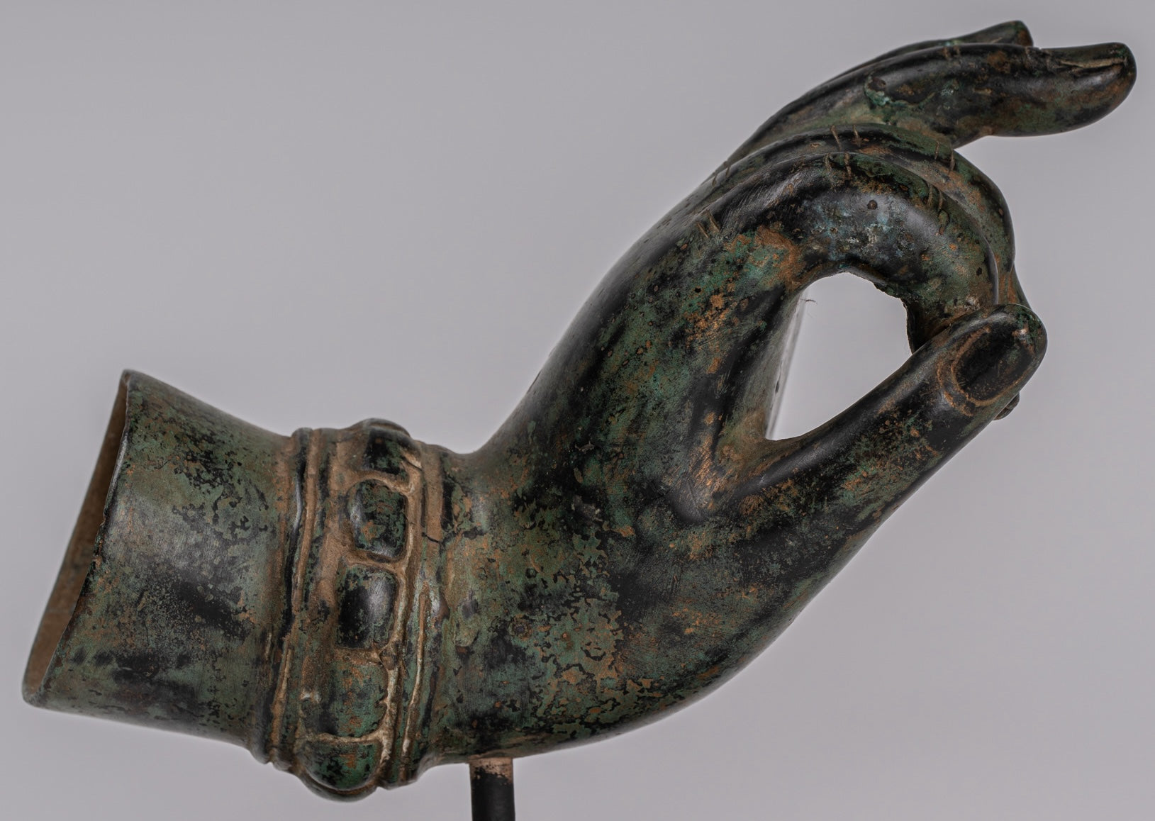 Monte Antique Thai Thai Style Southeast Asia Bronzo Thai Teaching Hand - 15 cm/6 "