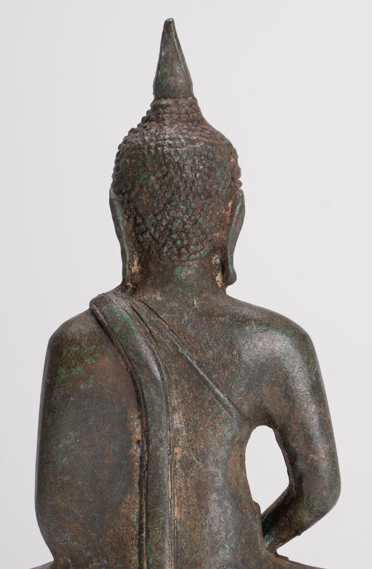 Buddha Sculpture - Antique Thai Style Bronze Seated Sukhothai Meditation Buddha Statue - 15cm/6"