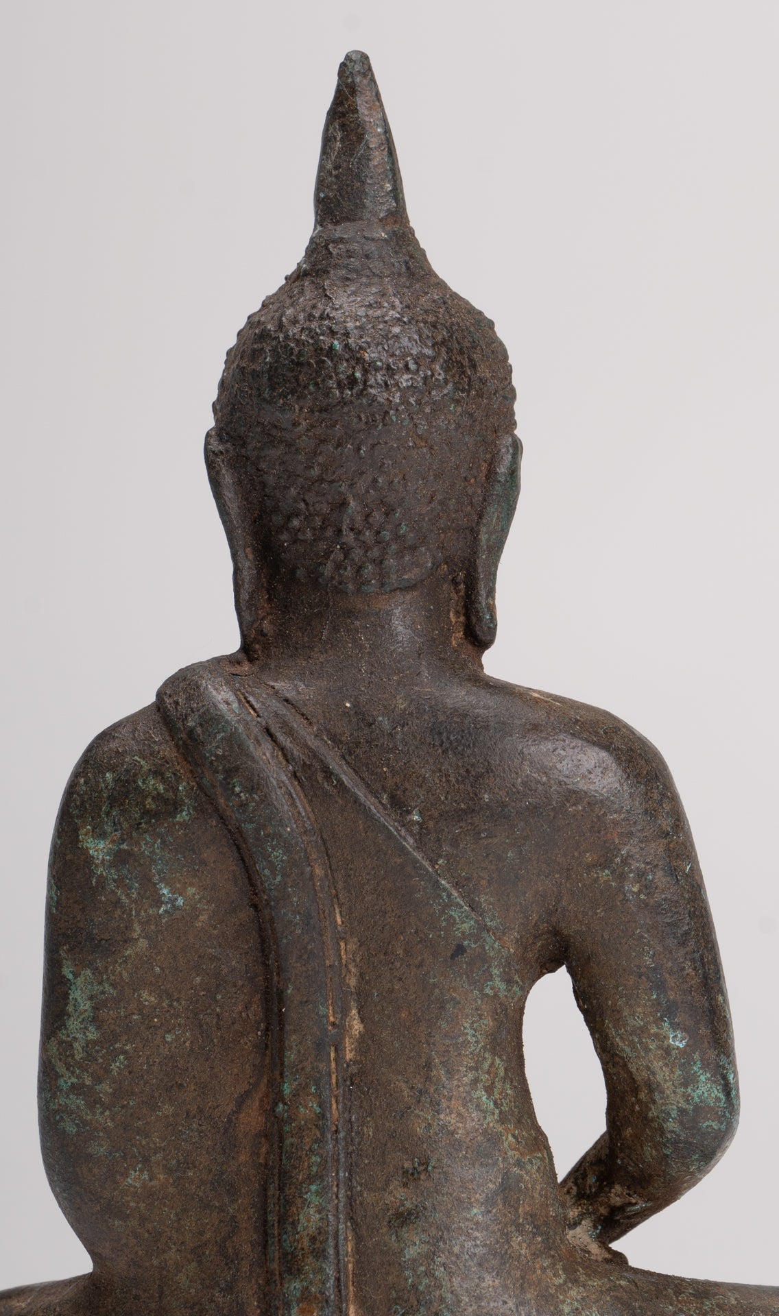 Buddha Sculpture - Antique Thai Style Bronze Seated Sukhothai Meditation Buddha Statue - 15.5cm/6"