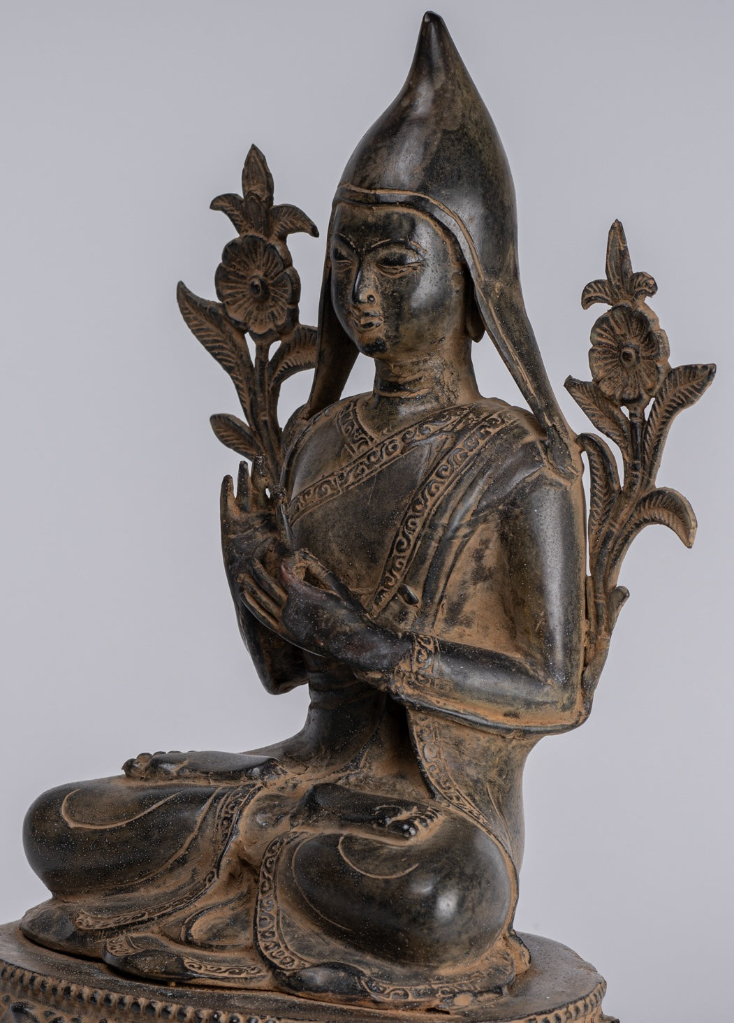 Statua Lama - Antique in stile Tibet Seduto Insegnamento Lama Statua - 33cm/13 "