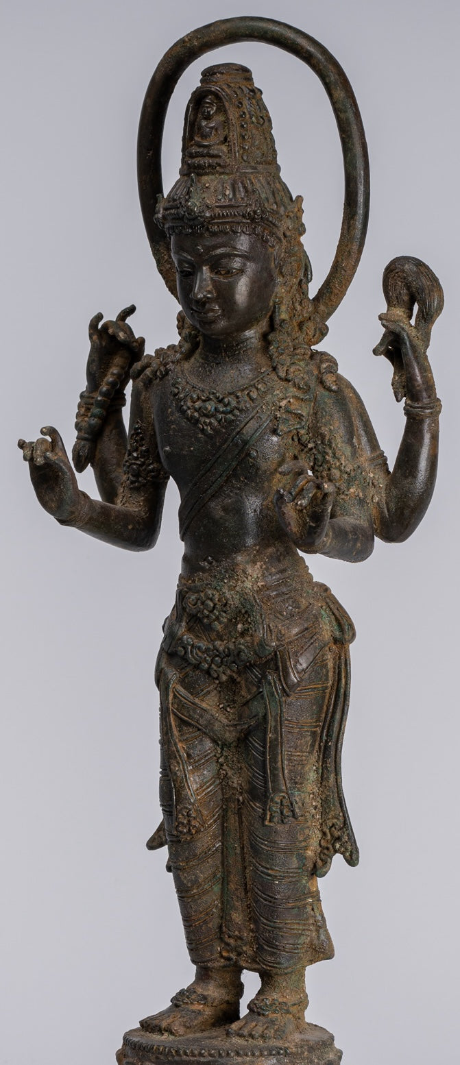 Statua Bodhisattva - Antique stile indonesiano Javanese Avalokitesvara Bodhisattva Statua - 51cm/20 "