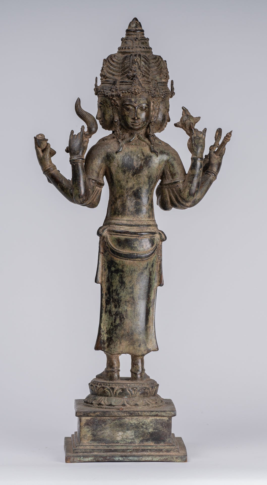 Estatua de Brahma - Estatua de bronce de bronce de bronce de estilo indonesio antiguo - 50 cm/20 "