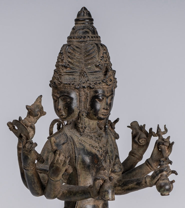 Estatua de Brahma - Estatua de bronce de bronce de bronce de estilo indonesio antiguo - 50 cm/20 "