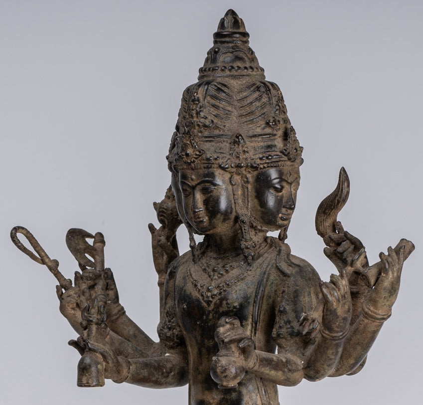Estatua de Brahma - Estatua de bronce de bronce de bronce de estilo indonesio antiguo - 50 cm/20 "