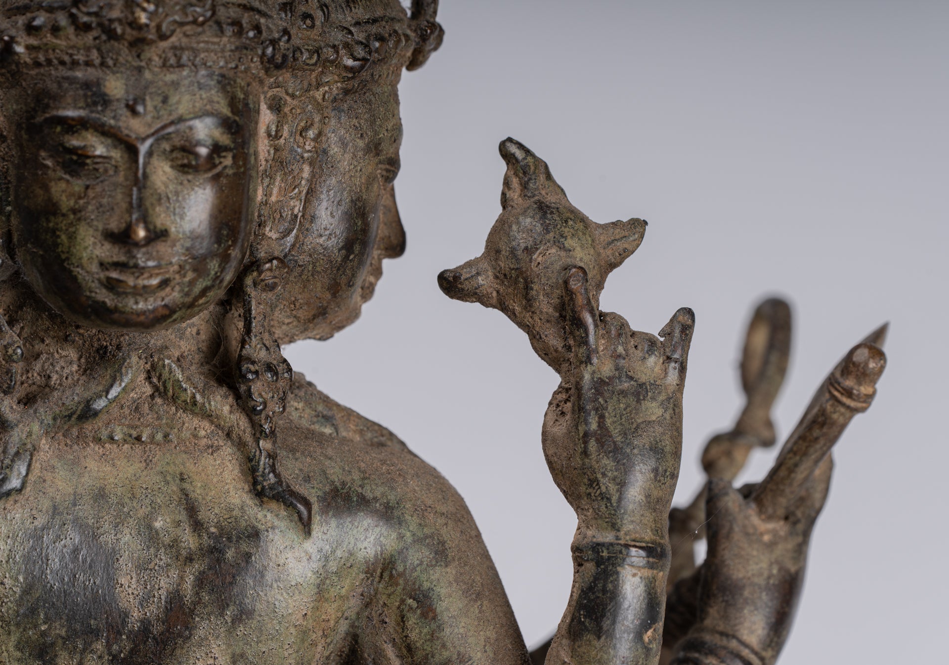 Estatua de Brahma - Estatua de bronce de bronce de bronce de estilo indonesio antiguo - 50 cm/20 "