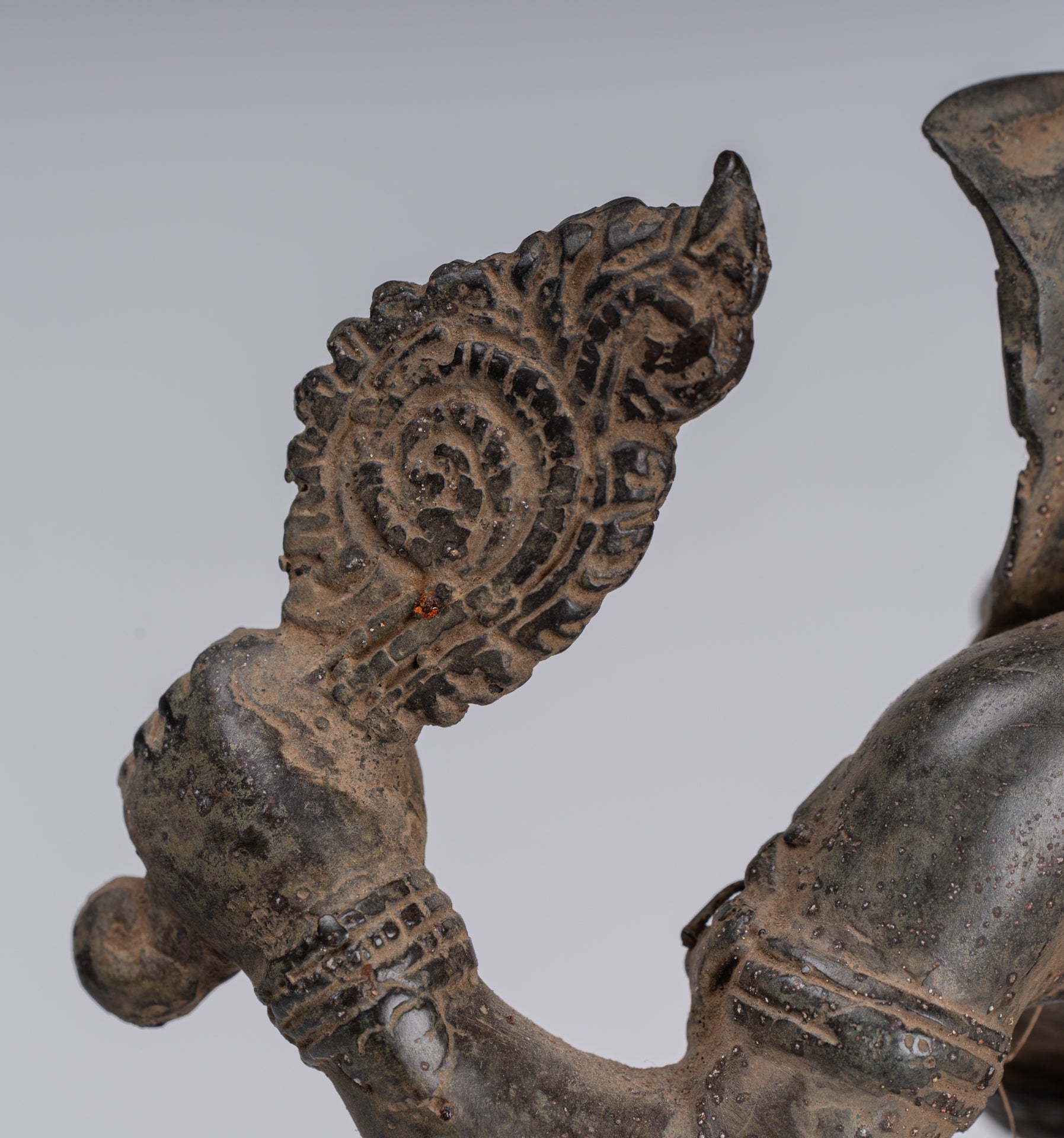 Ganesha Statue - Antique Javanese Style Bronze Dancing Indonesian Ganesha Statue - 47cm/19"