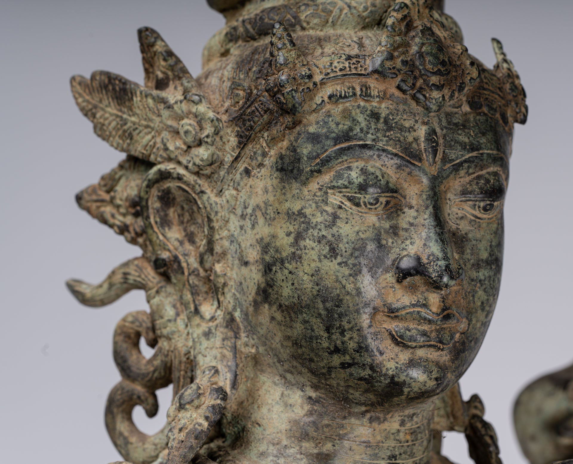 Estatua Shiva - Estatua de 4 brazos de estilo de bronce indonesio antiguo de estilo indonesio - 82 cm/33 "