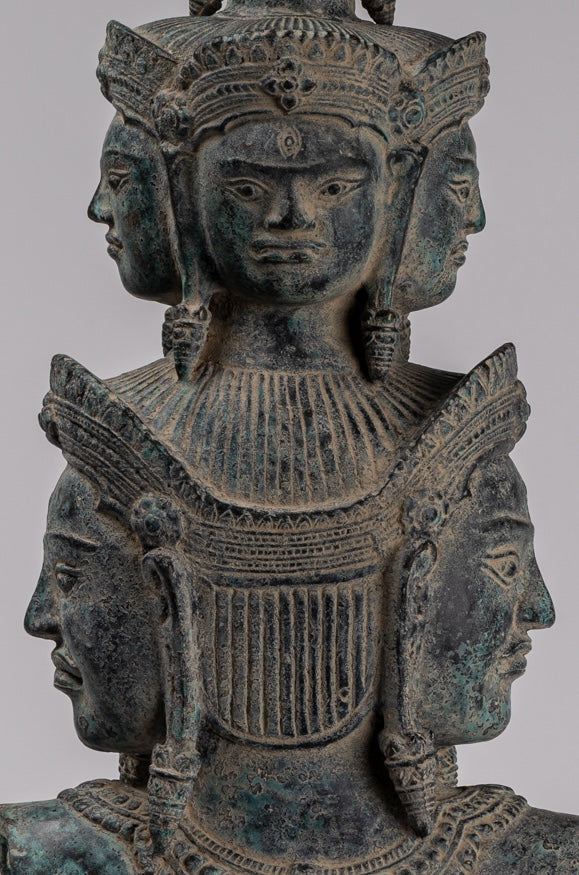 Antique Baphuon Style Mounted Bronze Hevajra Statue - 59cm/24" Tall