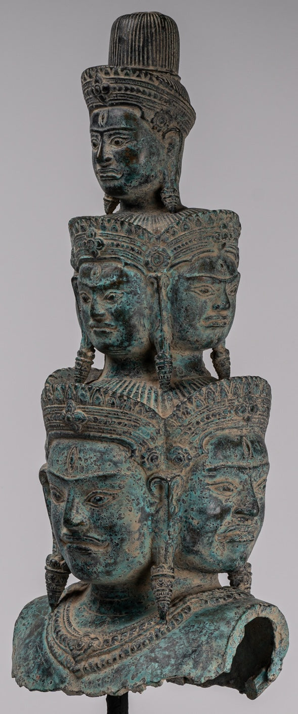 Antique Baphuon Style Mounted Bronze Hevajra Statue - 59cm/24" Tall