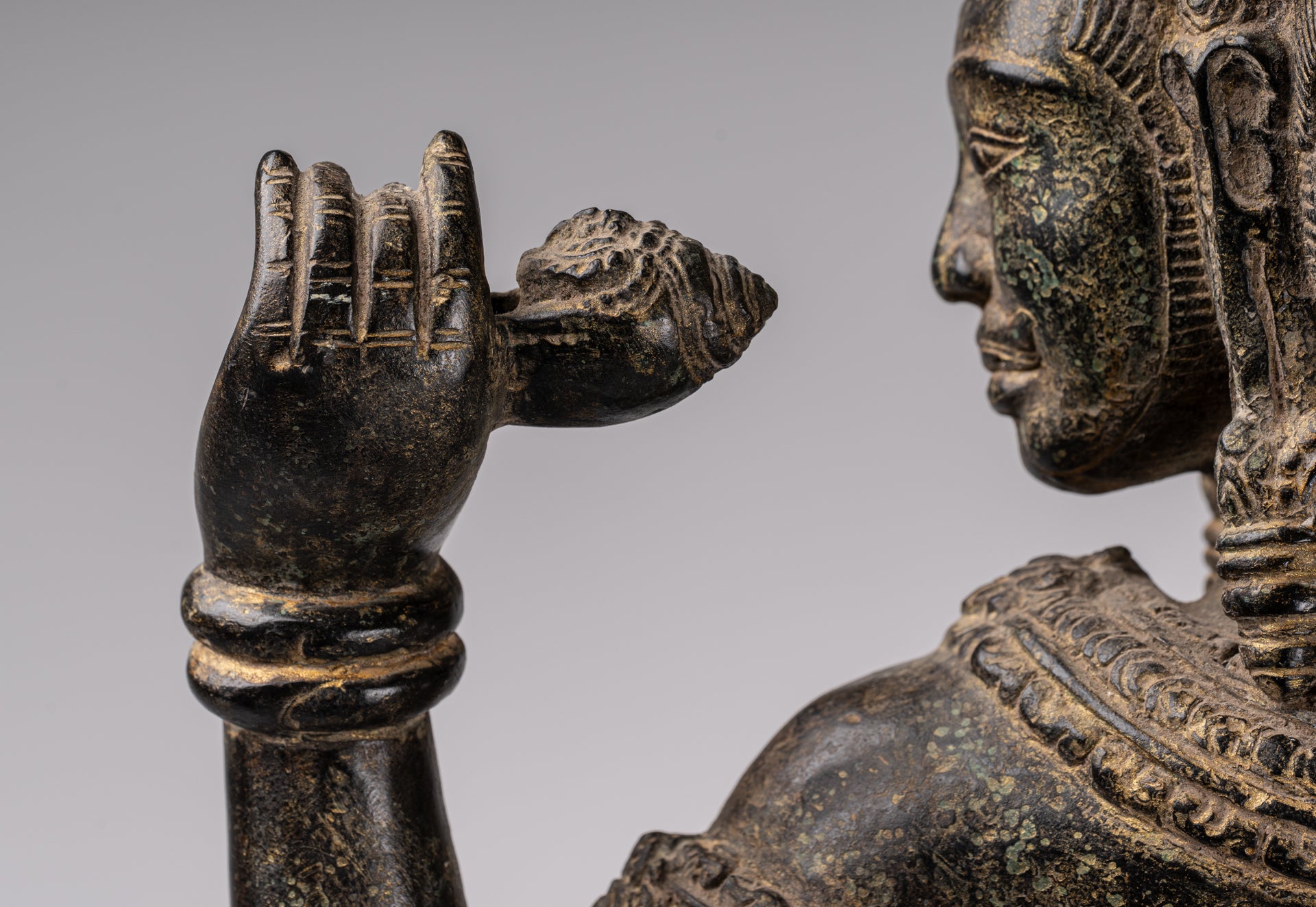 Brahma Statue - Antique Khmer Style Koh Ker Ker Bronze Brahma - Création de Dieu hindou - 94cm / 38 "