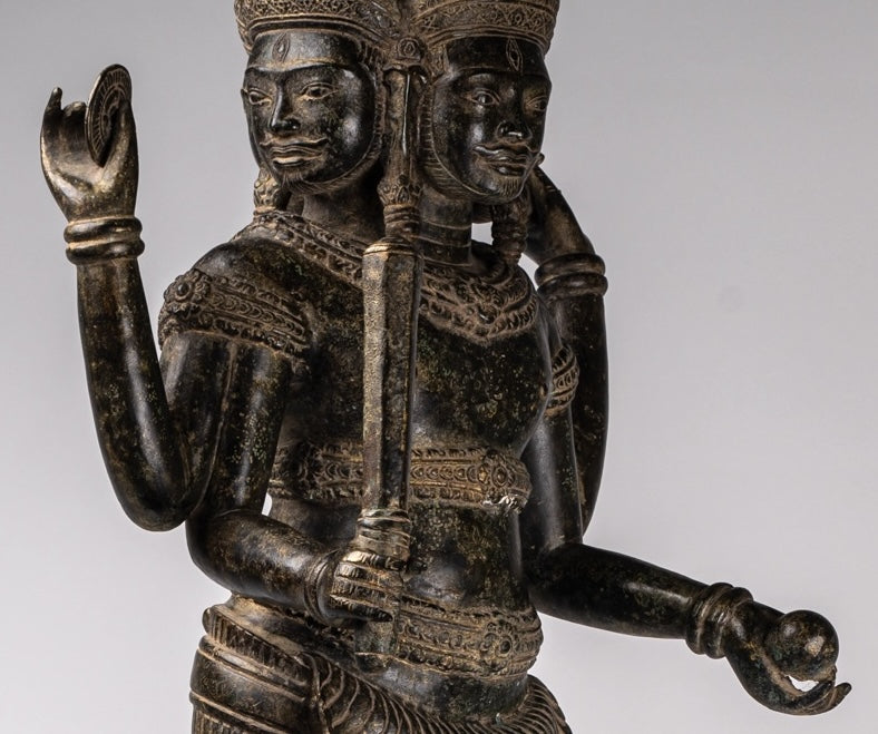 Brahma Statue - Antique Khmer Style Koh Ker Ker Bronze Brahma - Création de Dieu hindou - 94cm / 38 "