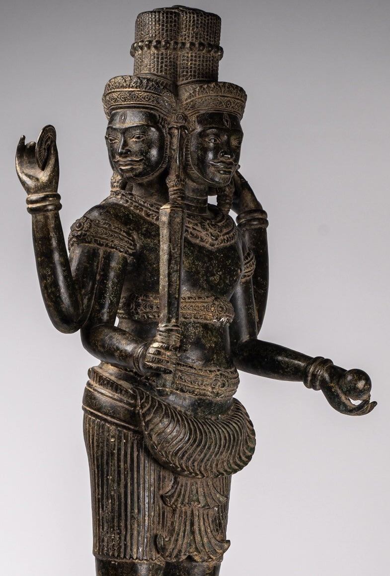 Brahma Statue - Antique Khmer Style Koh Ker Ker Bronze Brahma - Création de Dieu hindou - 94cm / 38 "