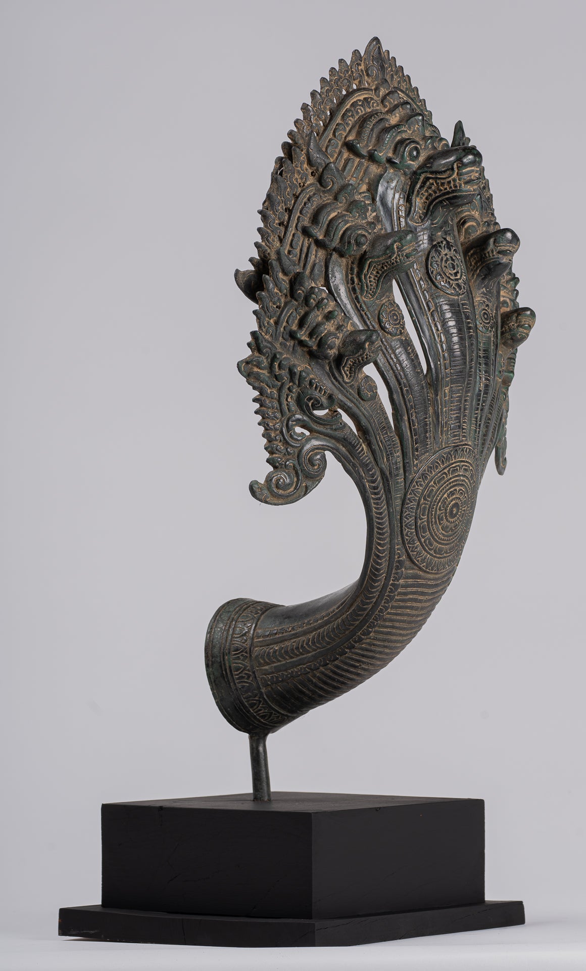 Naga Statue - Antique Khmer Style Bronze Protective Naga, Snake or Serpent Statue - 57cm/23"