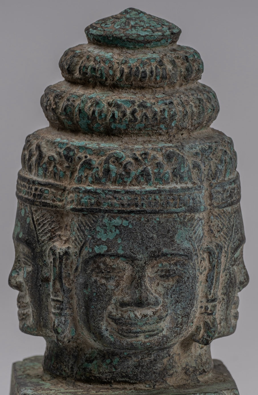 Brahma Statue - Antique Khmer Style Bayon Brahma Tower or Stupa - 19cm/8"