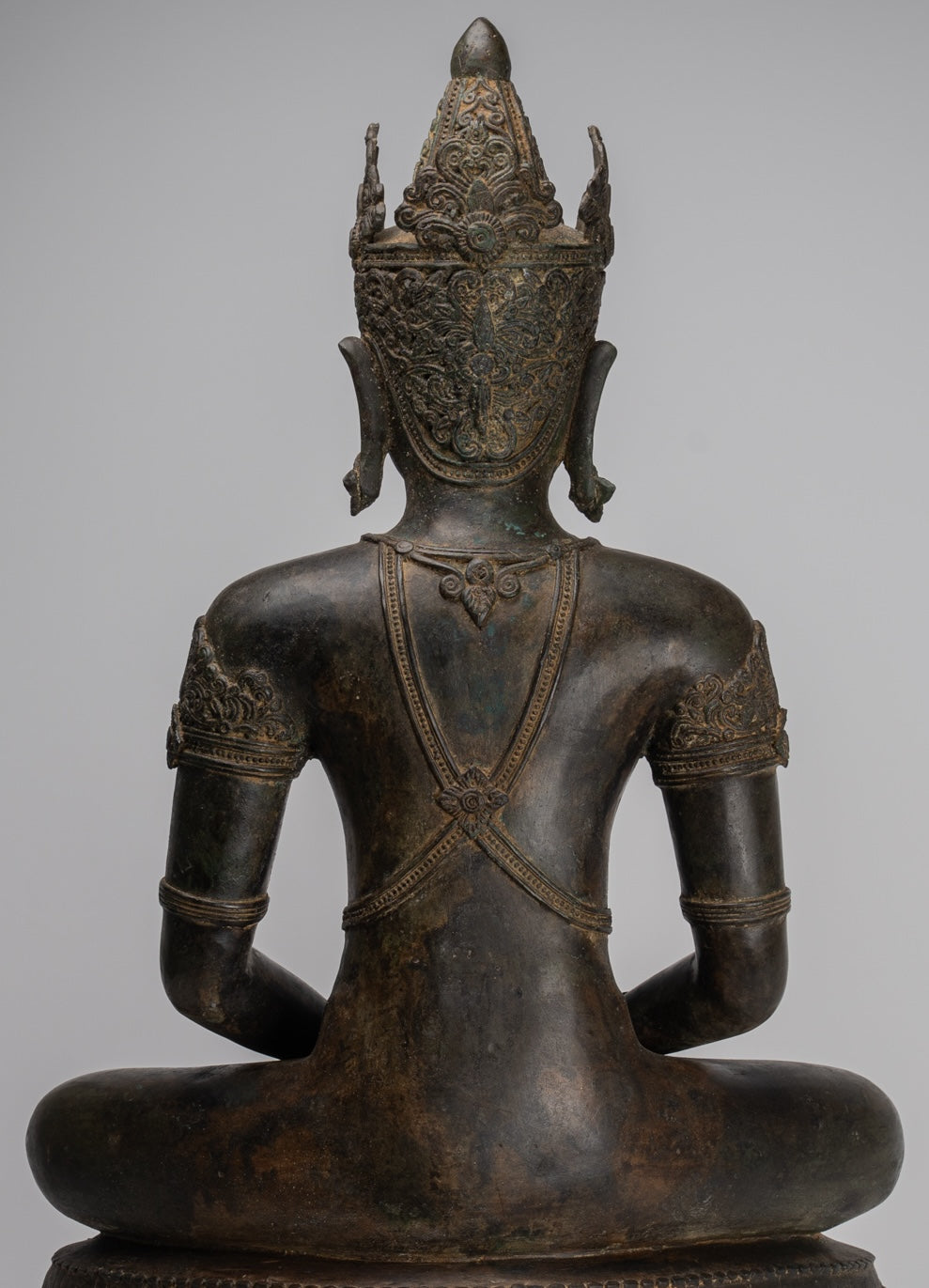 Statua Buddha - Antique Chiang Saen Style Meditazione reale statua di Buddha - 86 cm/34 "