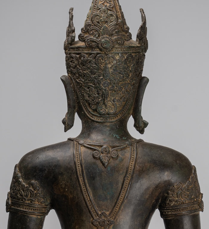 Statua Buddha - Antique Chiang Saen Style Meditazione reale statua di Buddha - 86 cm/34 "