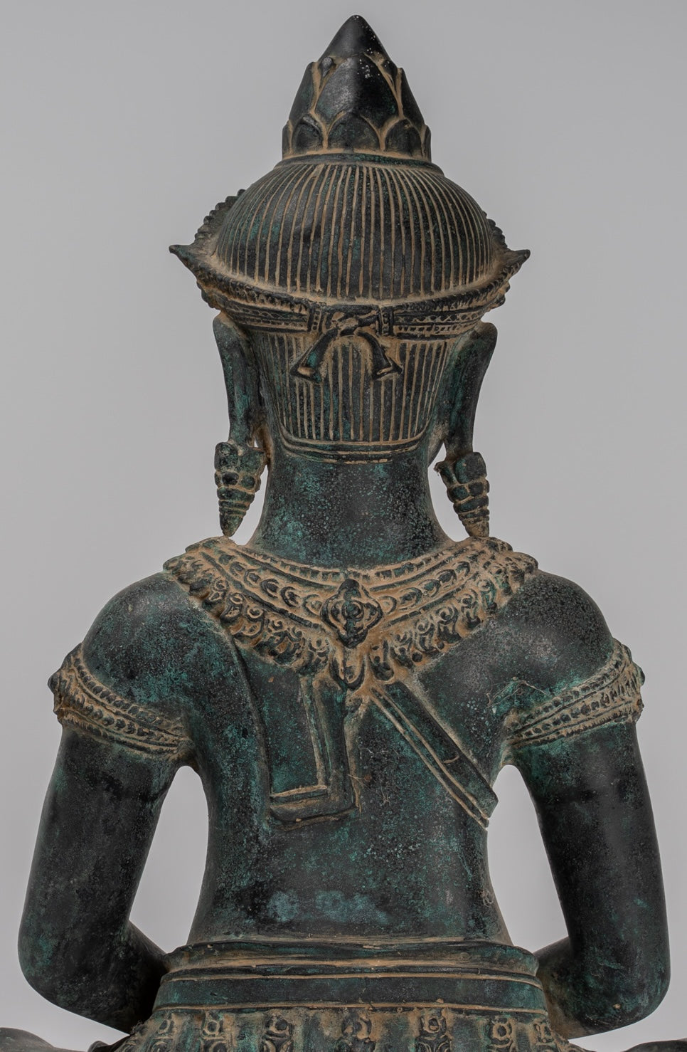 Buddha Statue - Antique Khmer Style Bronze Seated Amitabha Meditation Buddha Statue - 55cm/22"