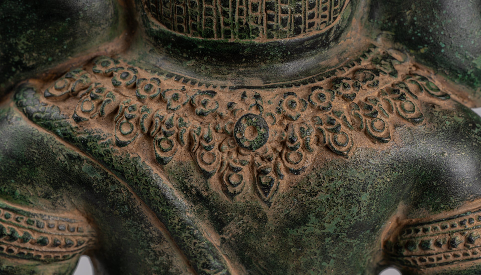 Ganesha Statue - Antique Khmer Style Bronze Seated Ganesh Statue - 60cm/24"