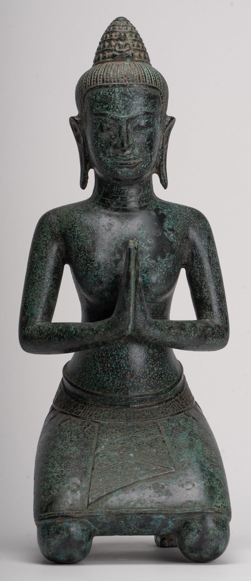 Deity Statue - Antique Khmer Style Bayon Prajnaparamita Statue / Goddess - 45cm/18"