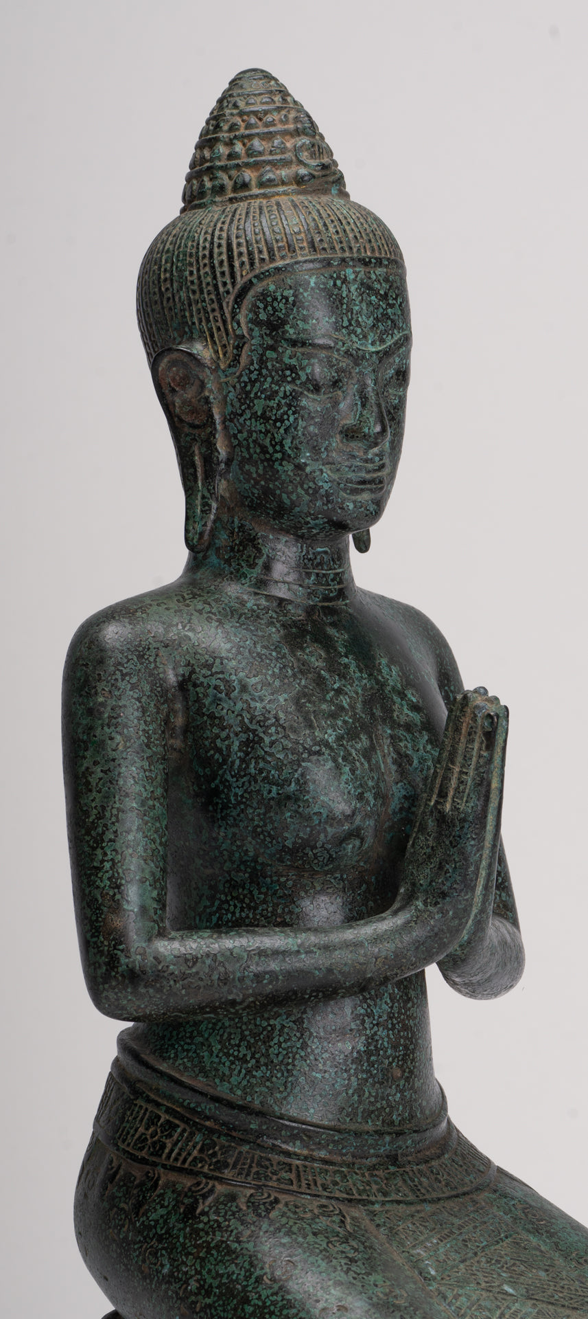 Deity Statue - Antique Khmer Style Bayon Prajnaparamita Statue / Goddess - 45cm/18"