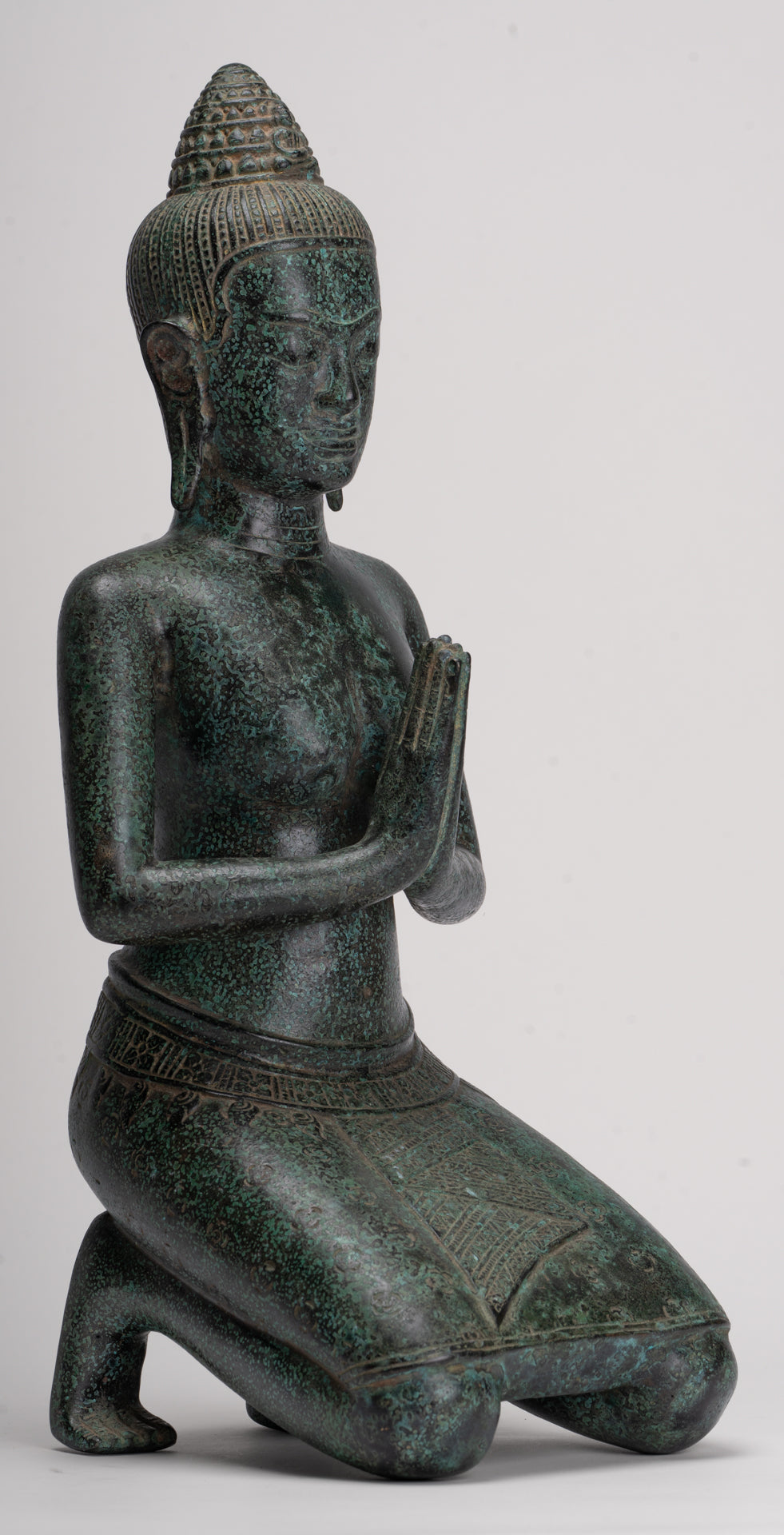 Deity Statue - Antique Khmer Style Bayon Prajnaparamita Statue / Goddess - 45cm/18"
