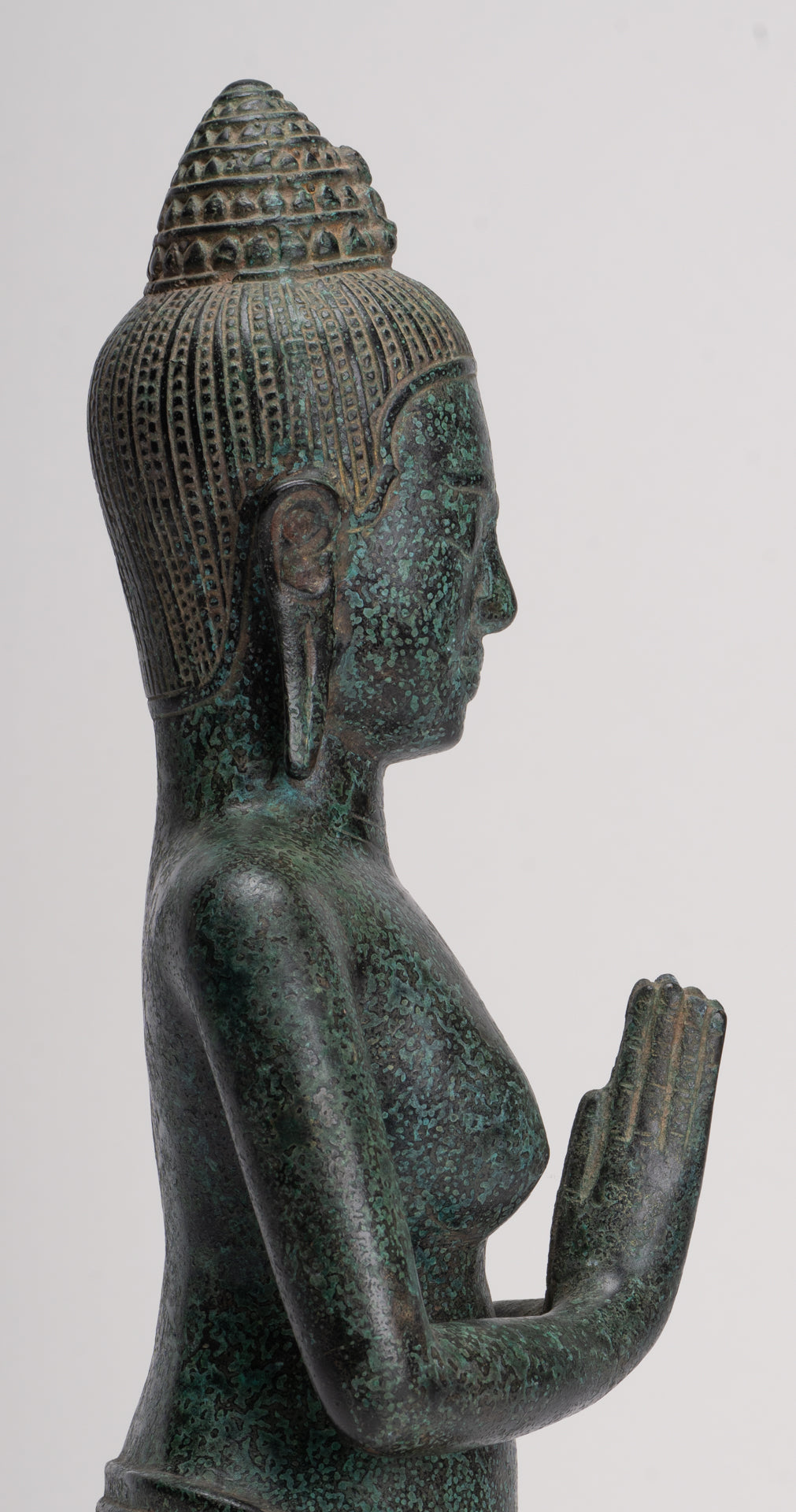 Deity Statue - Antique Khmer Style Bayon Prajnaparamita Statue / Goddess - 45cm/18"