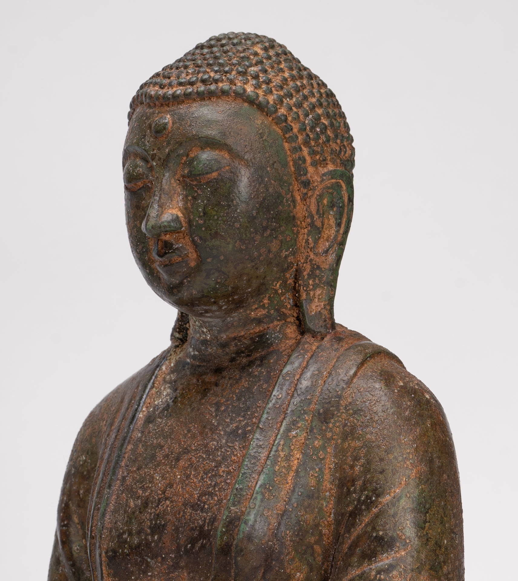 Japanese Buddha - Antique Japanese Style Bronze Seated Meditation Amitabha Buddha Statue - 30cm/12"