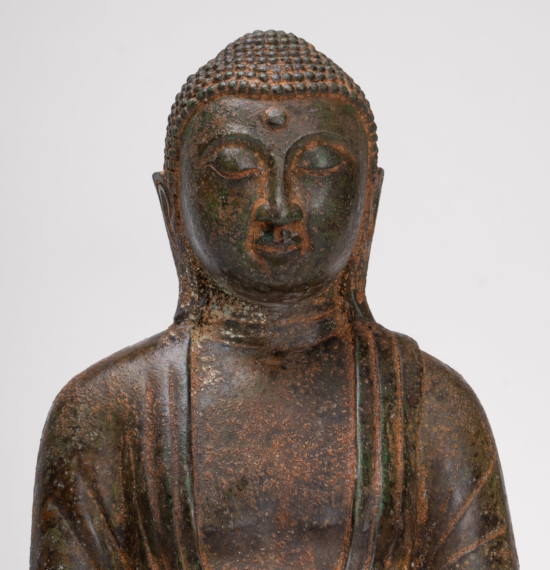 Japanese Buddha - Antique Japanese Style Bronze Seated Meditation Amitabha Buddha Statue - 30cm/12"