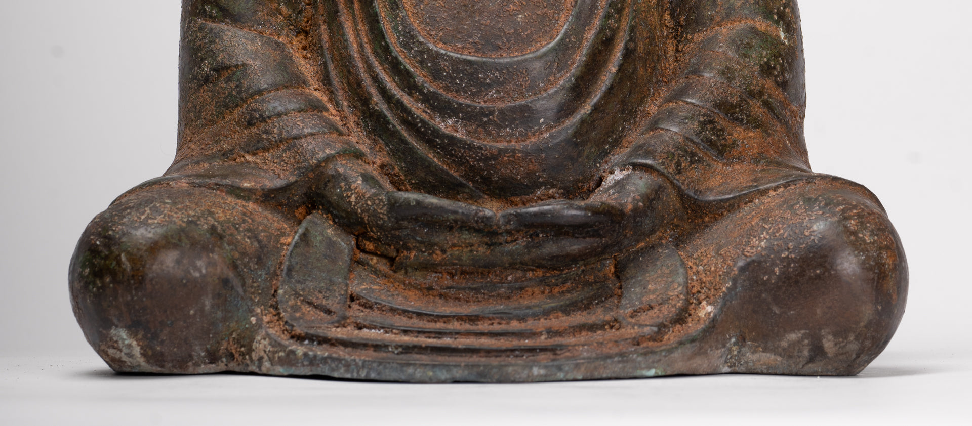 Japanese Buddha - Antique Japanese Style Bronze Seated Meditation Amitabha Buddha Statue - 30cm/12"