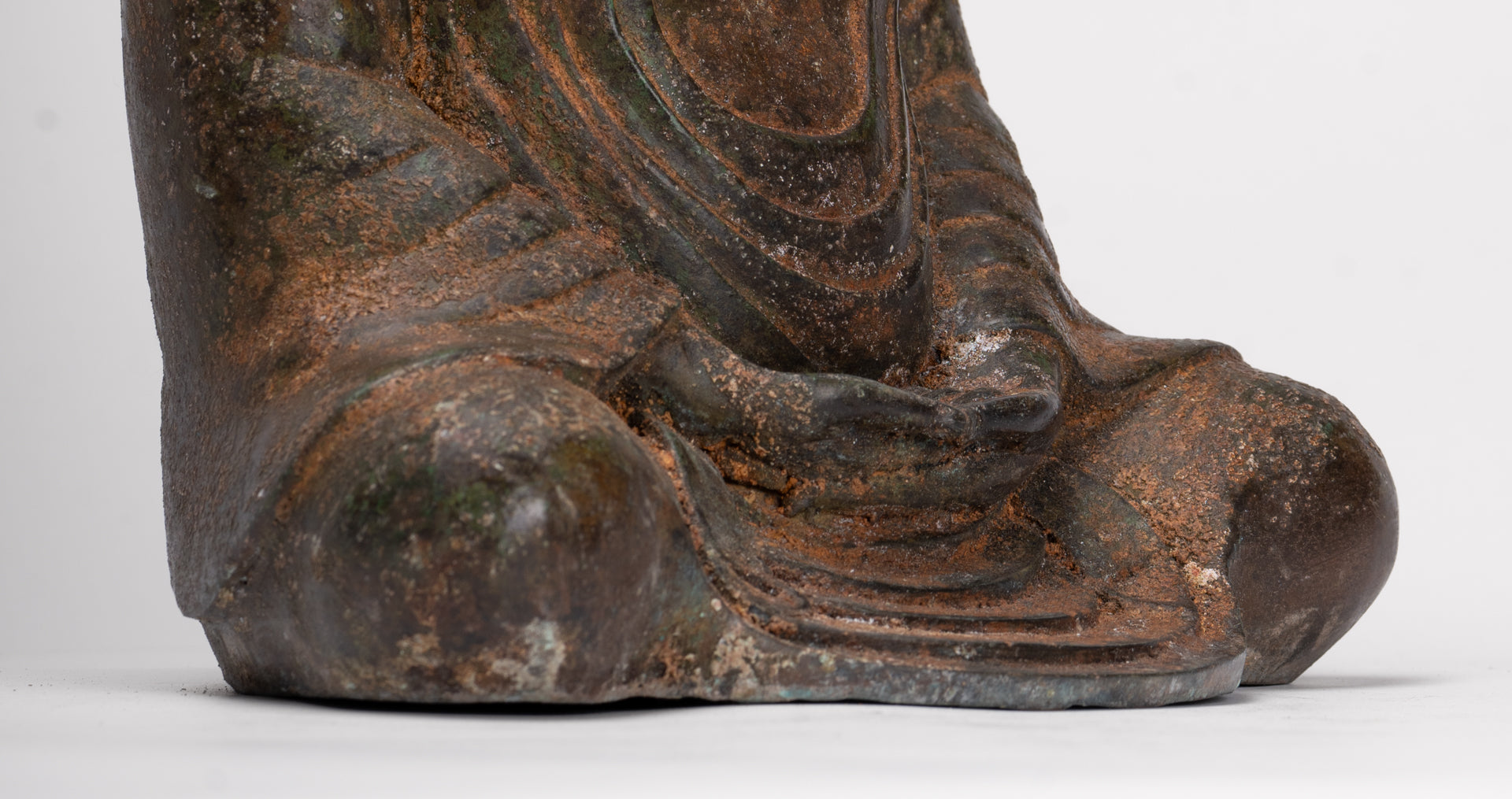 Japanese Buddha - Antique Japanese Style Bronze Seated Meditation Amitabha Buddha Statue - 30cm/12"