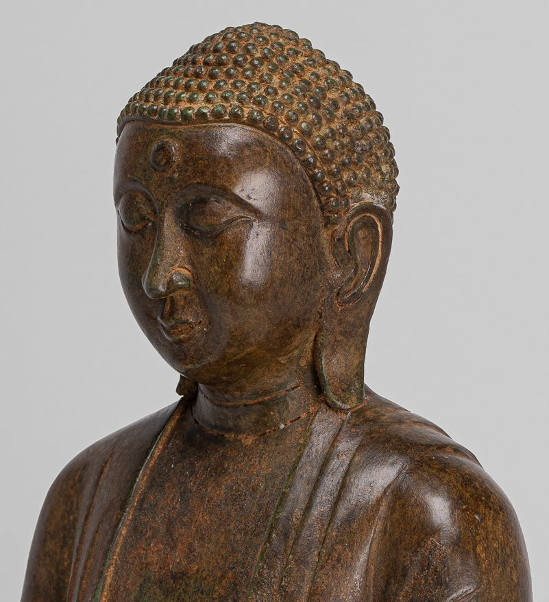Japanese Buddha - Antique Japanese Style Bronze Seated Meditation Amitabha Buddha Statue - 36cm/14"