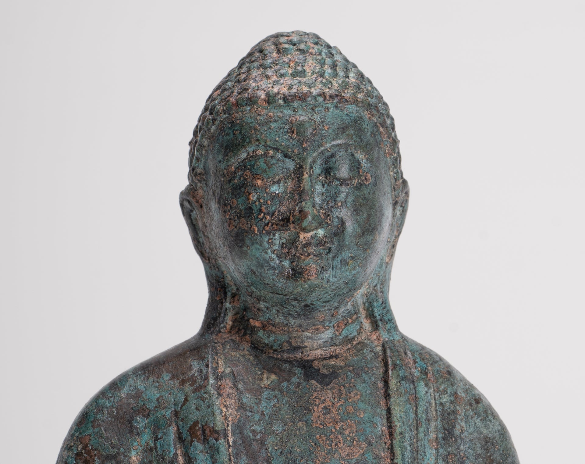 Japanese Buddha - Antique Japanese Style Bronze Seated Meditation Amitabha Buddha Statue - 18cm/7"