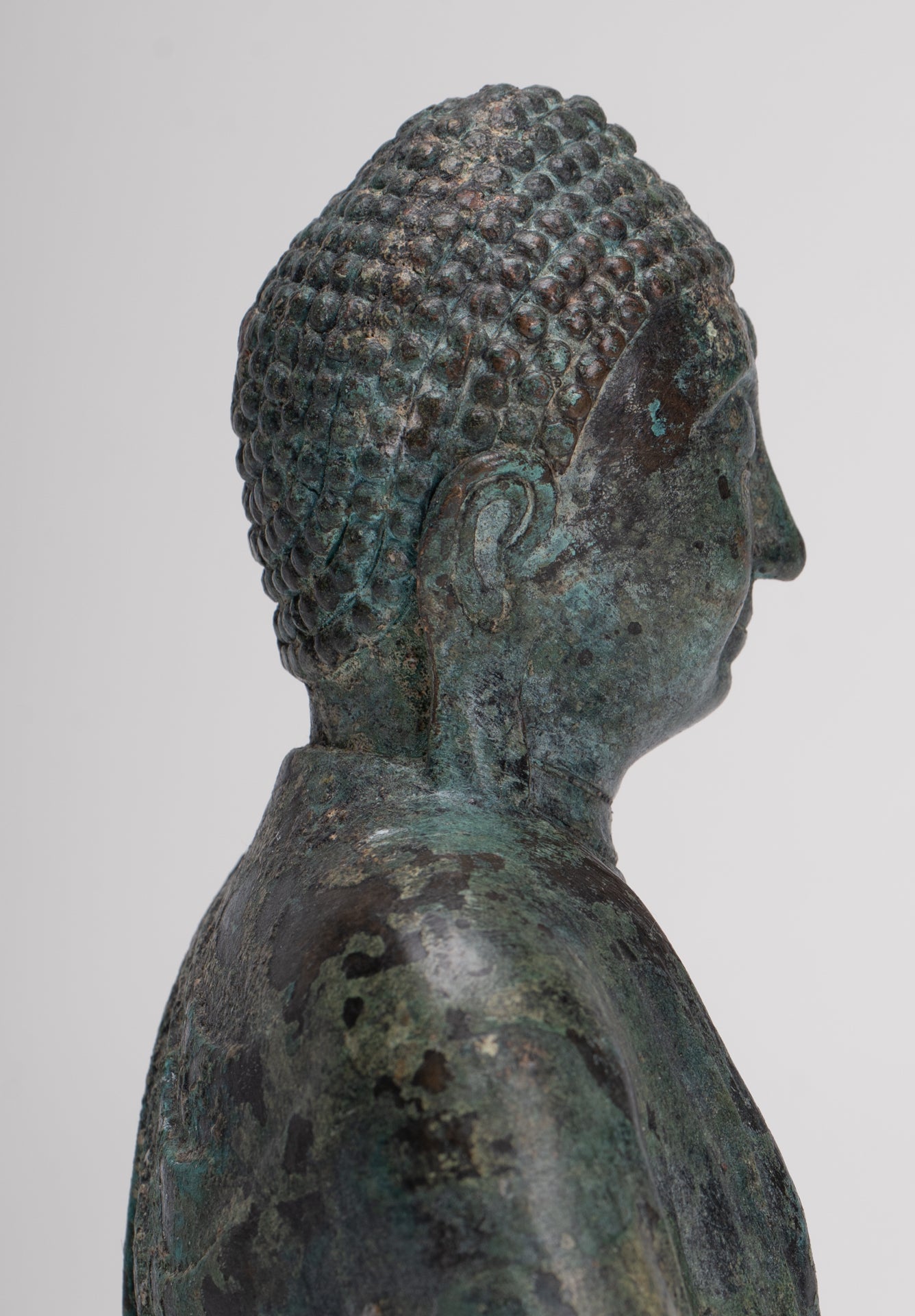 Japanese Buddha - Antique Japanese Style Bronze Seated Meditation Amitabha Buddha Statue - 18cm/7"