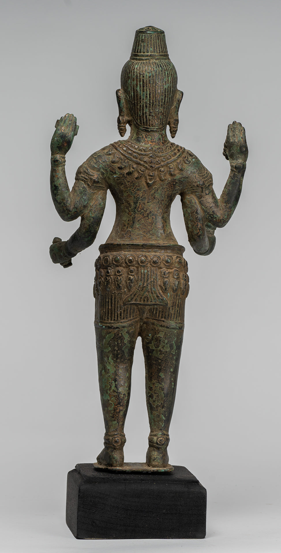 Antique Khmer Style Bronze Bayon Style Standing Lokeshvara Statue - 37cm/15"